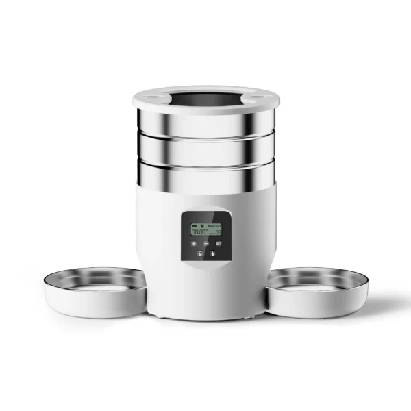 4.5L Smart Pet Feeder WiFi/Button Stainless Steel Bowls