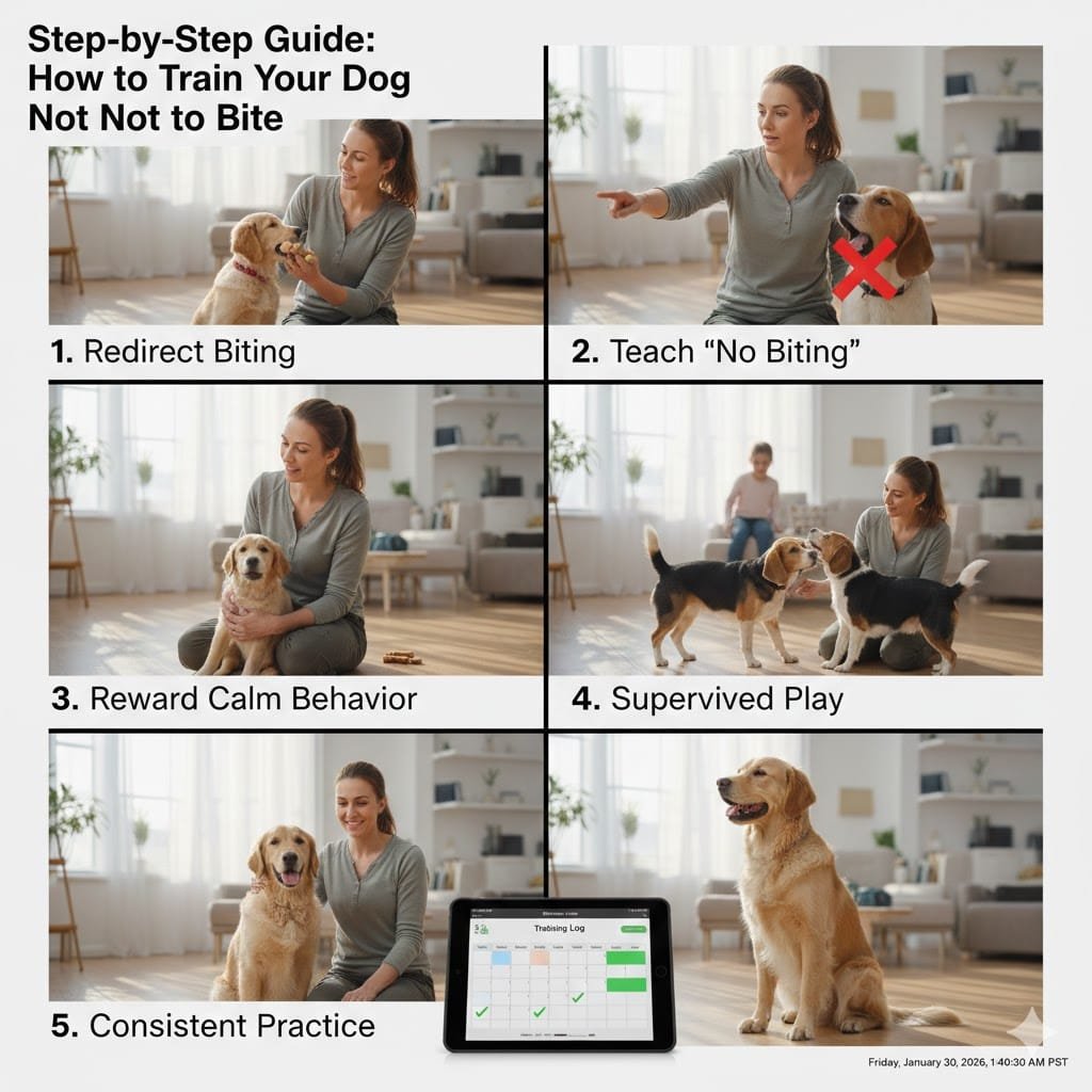 Step-by-step guide on how to train your dog not to bite