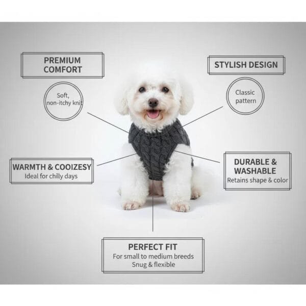 Cable Knit Dog Sweater