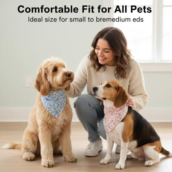 Dog Bandanas Blue Floral