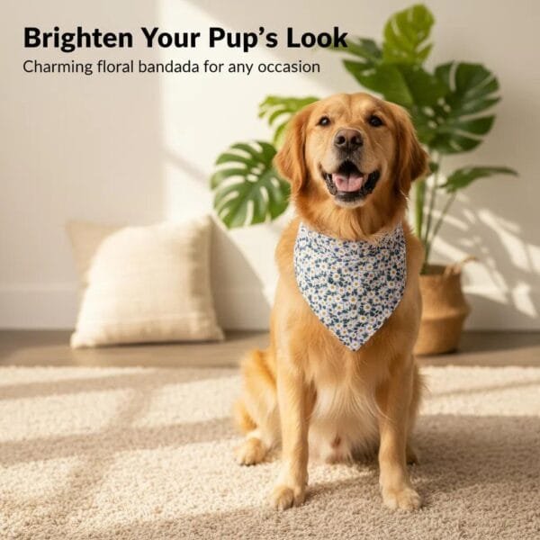 close-up of fabric and stitching on dog bandanas purple floral design close-up of fabric and stitching on dog bandanas purple floral design