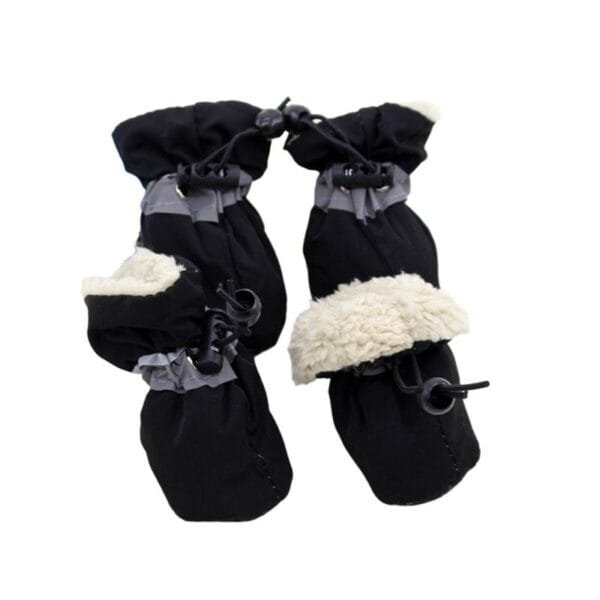soft fleece-lined dog boots showing warm interior 14