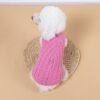 grey cable knit dog sweater laid flat showing turtleneck and ribbed hem 5