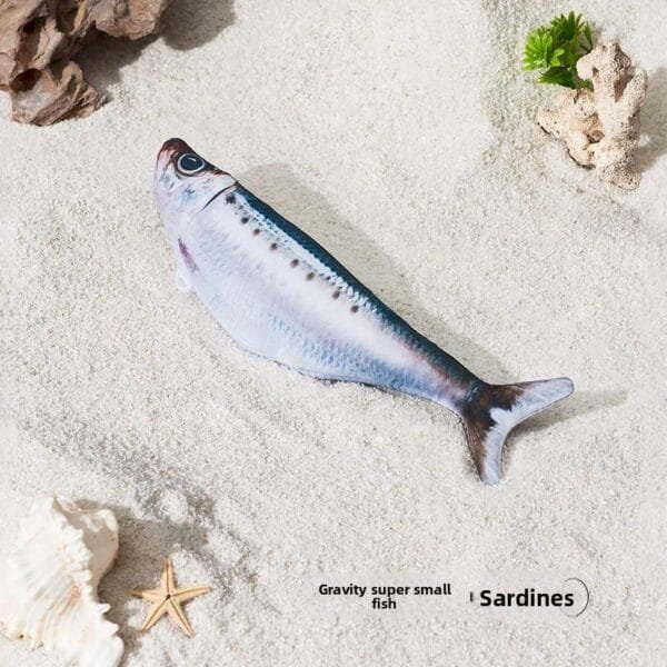 Sardine pacific saury fish cat toys for indoor cats