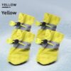 Yellow soft fleece-lined dog boots showing warm interior 7
