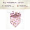 golden retriever wearing dog bandanas pink floral triangle bandana outdoors