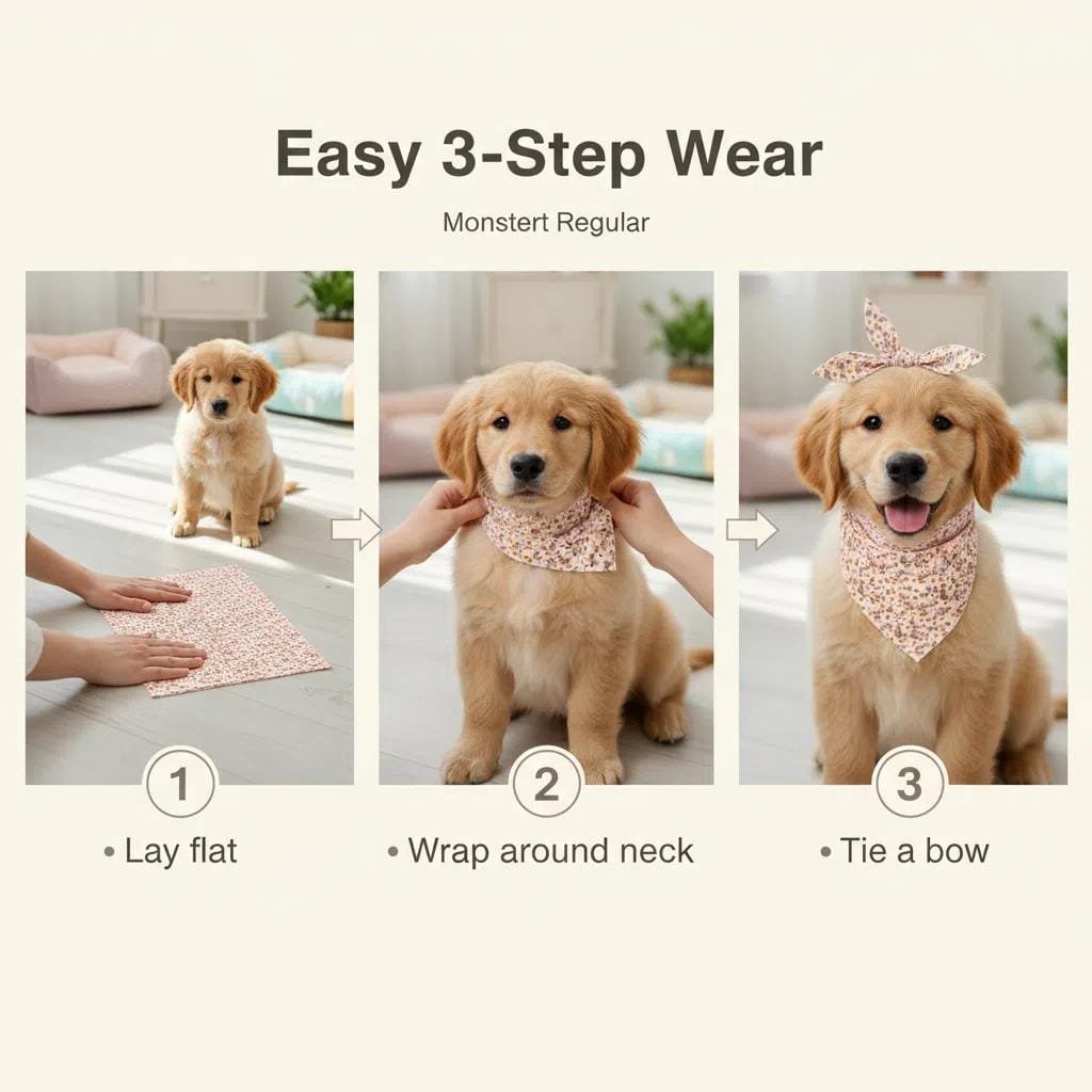 dog bandanas pink floral cotton bandana on small white dog