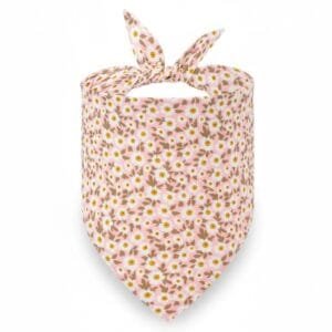 dog bandanas pink floral cotton bandana on small white dog