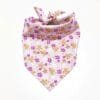 golden retriever wearing dog bandanas pink floral triangle bandana outdoors