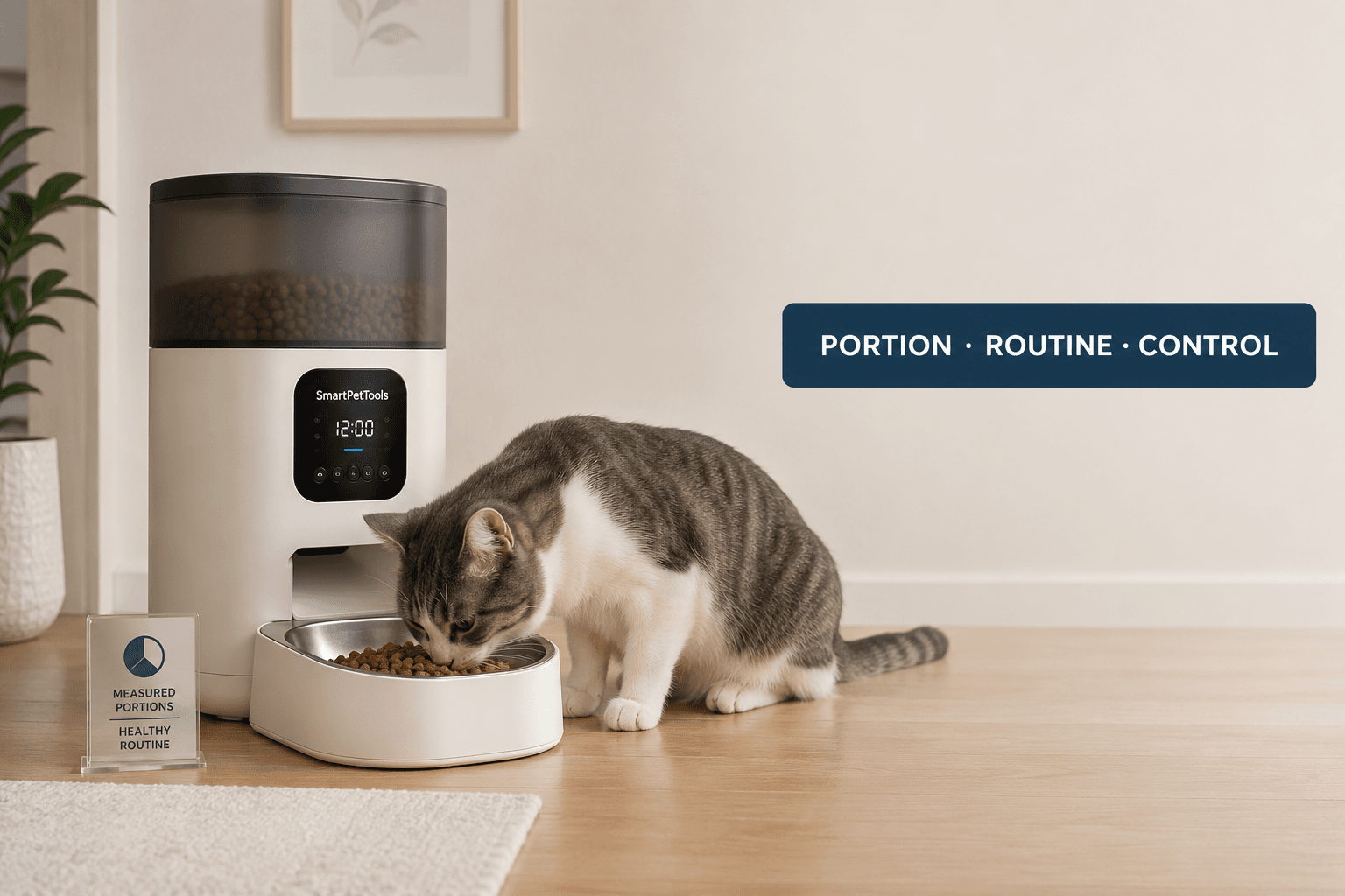 automatic feeder for weight loss cover image with portion routine control badge