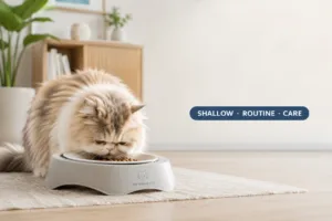 best feeder for persian cats cover image with shallow routine comfort badge