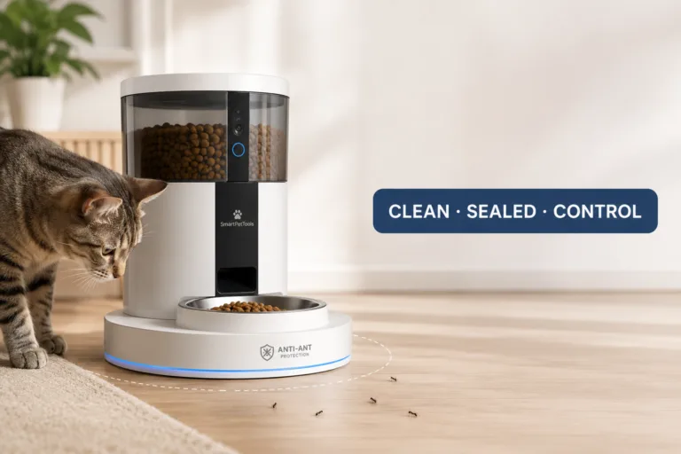 ant proof pet feeder cover image with clean sealed control badge