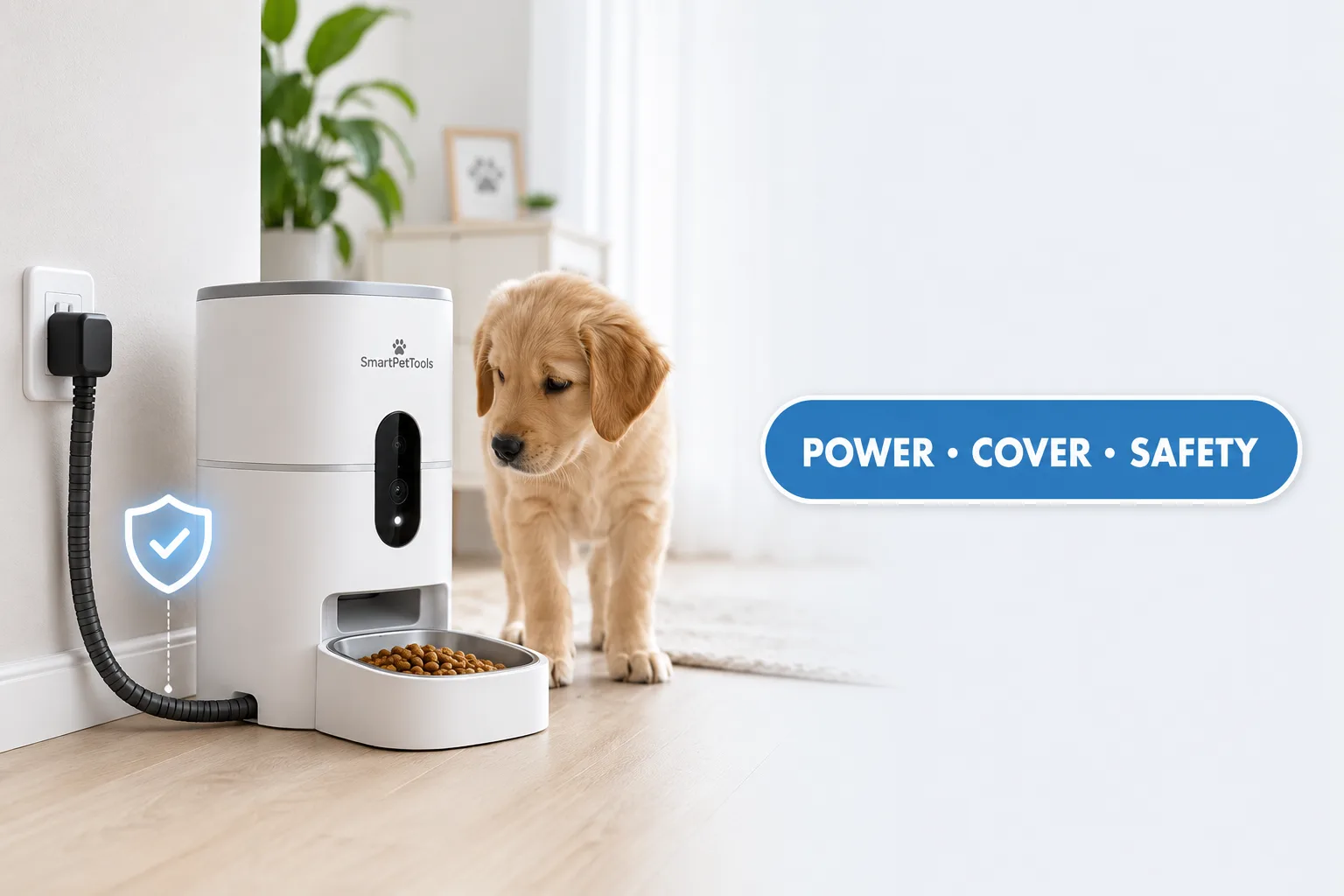 chew proof pet feeder cable cover image with power cover safety badge