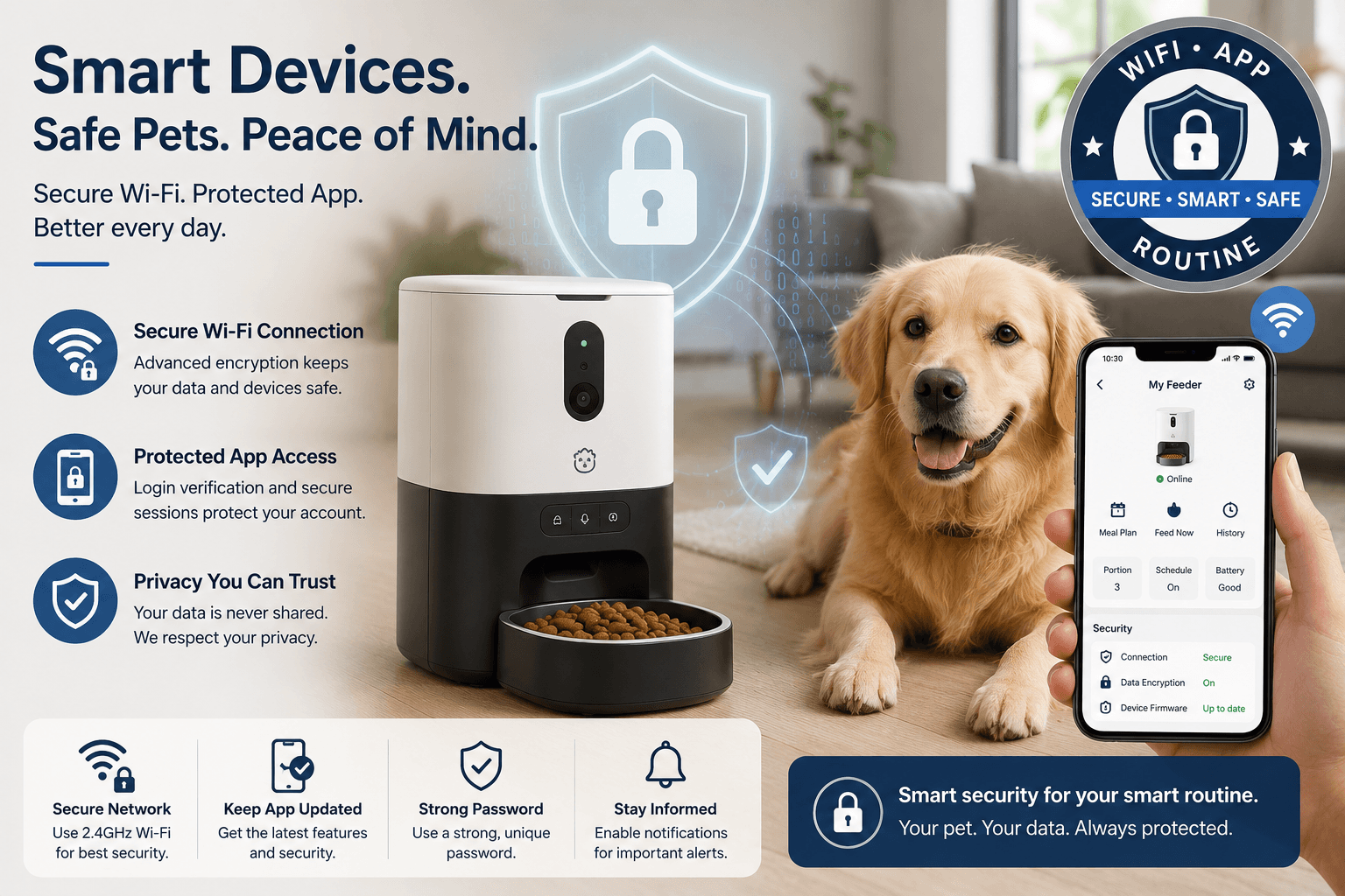 smart device security cover image with wifi app routine badge