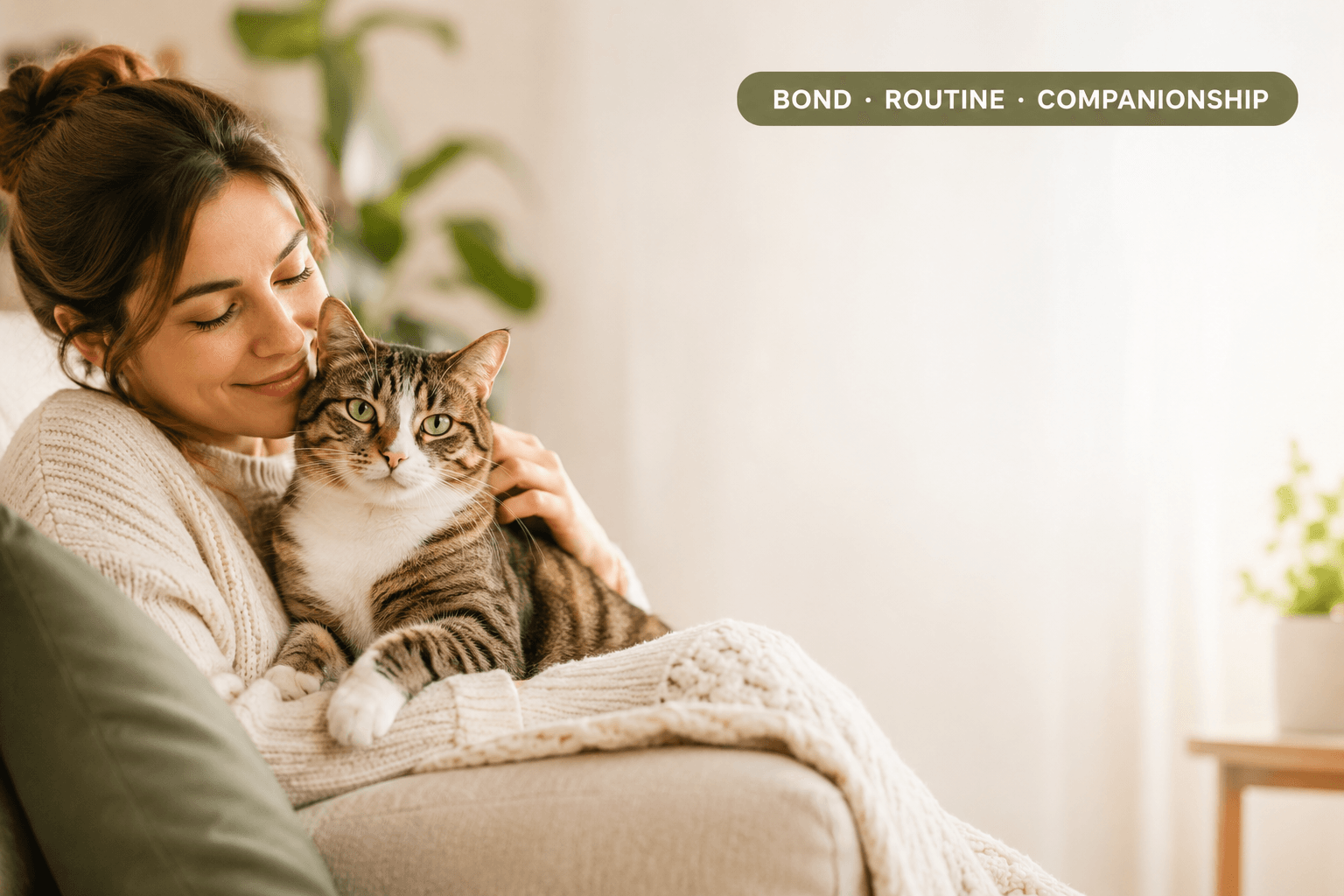 benefits of having a cat cover image with bond routine companionship badge